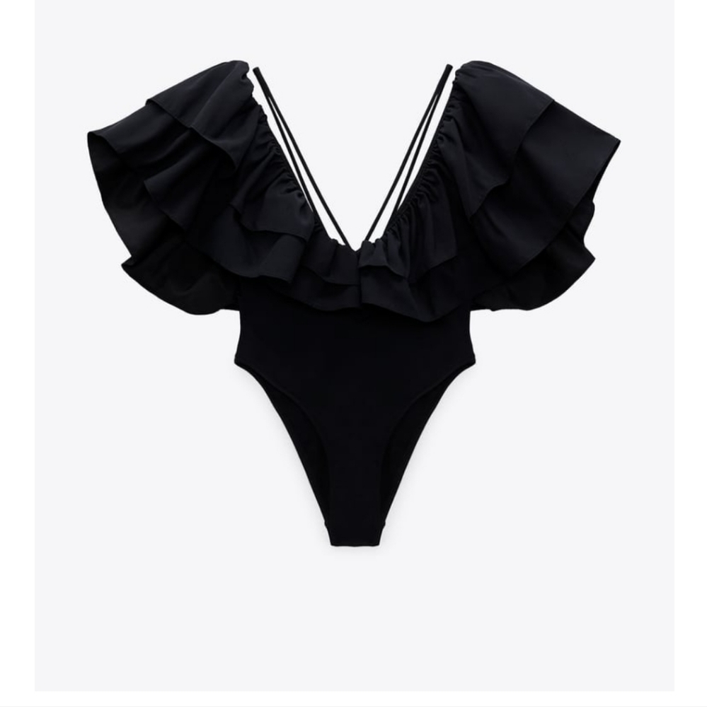 Zara LARGE RUFFLE SWIMSUIT - Picture 3 of 15